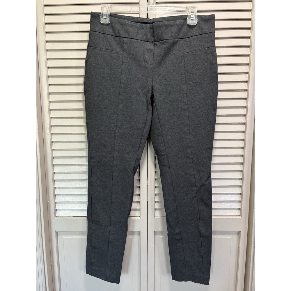 Hilary Radley Gray Skinny Pants Size M Mid Rise Elastic Waist Pull On Pockets